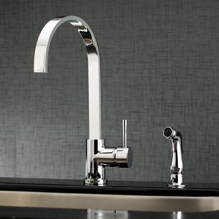 Gourmetier LS8711DLSP Concord Single-Handle Kitchen Faucet W/ Side Sprayer, Chrome LS8711DLSP